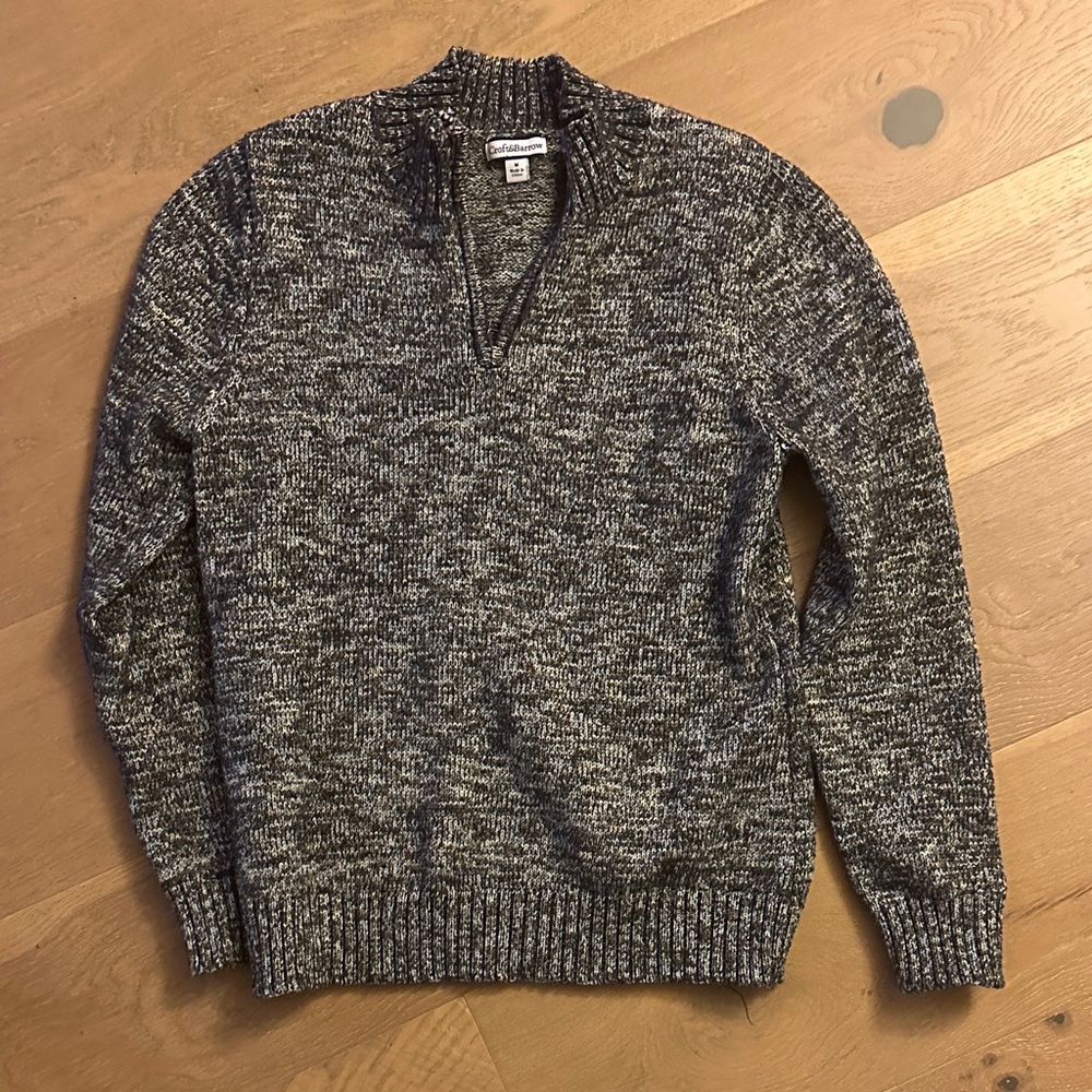 Croft & Barrow Men's Black and White Zip Up Sweater